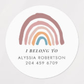 Pastel regenboog illustratie Boho behoren tot Labels (Design 1)