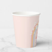 Pastel regenboog jonge Wild three 3de verjaardag Papieren Bekers (Rechts)