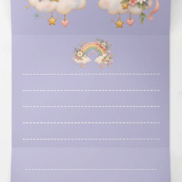 Pastel regenboog kantoorartikelen drieluik uitnodiging