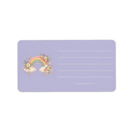 Pastel regenboog kantoorartikelen etiket