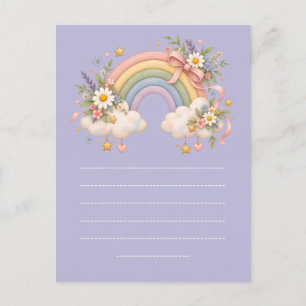 Pastel regenboog kantoorartikelen feestdagenkaart
