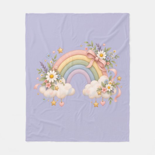 Pastel regenboog kantoorartikelen fleece deken (Voorkant)