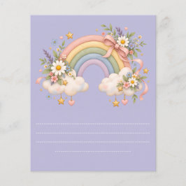 Pastel regenboog kantoorartikelen flyer