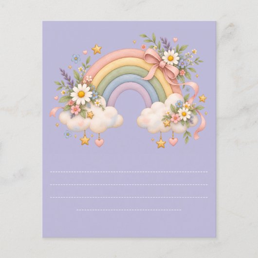 Pastel regenboog kantoorartikelen flyer (Voorkant)