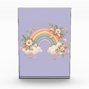 Pastel regenboog kantoorartikelen fotoblokken