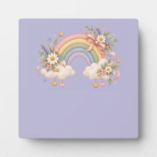 Pastel regenboog kantoorartikelen fotoplaat