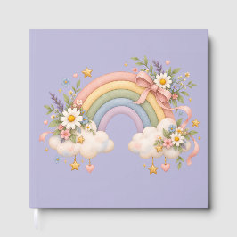 Pastel regenboog kantoorartikelen gastenboek