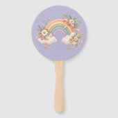 Pastel regenboog kantoorartikelen handwaaier (Achterkant)