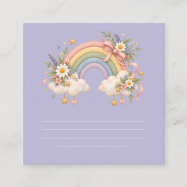 Pastel regenboog kantoorartikelen informatiekaartje