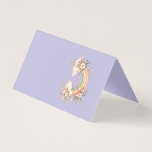 Pastel regenboog kantoorartikelen kaart (Voorkant)