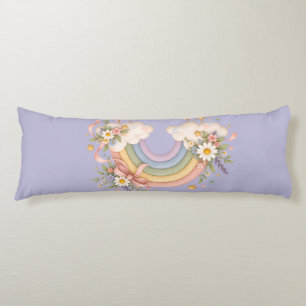 Pastel regenboog kantoorartikelen lichaamskussen