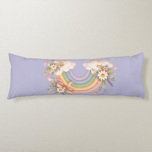 Pastel regenboog kantoorartikelen lichaamskussen (Voorkant)