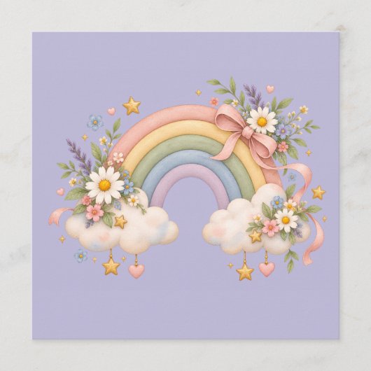 Pastel regenboog kantoorartikelen menu (Voorkant)