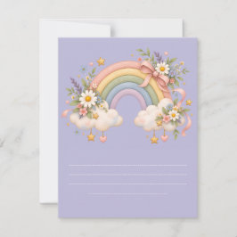 Pastel regenboog kantoorartikelen RSVP kaartje