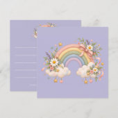 Pastel regenboog kantoorartikelen  save the date (Voorkant / Achterkant)