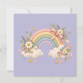 Pastel regenboog kantoorartikelen save the date