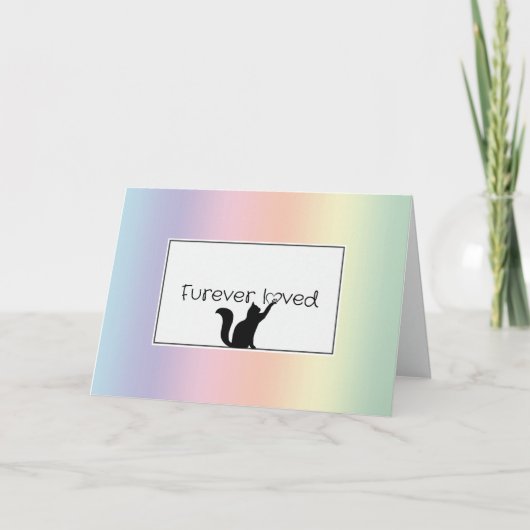 Pastel Regenboog Kat Pet Loss Sympathie Kaart (Voorkant)
