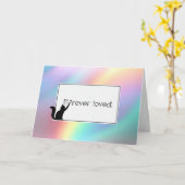 Pastel Regenboog Kat Pet Loss Sympathie Kaart (Gele Bloem)