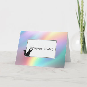 Pastel Regenboog Kat Pet Loss Sympathie Kaart