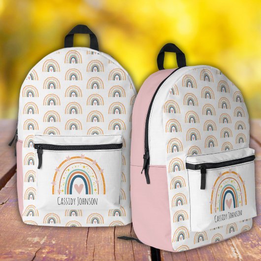 Pastel regenboog kinderen bedrukte rugzak