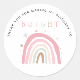 Pastel Regenboog Kinderen Verjaardag Zo Heldere gu Ronde Sticker