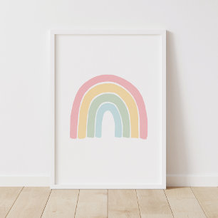 Pastel Regenboog Kinderkamer Decoratie Poster