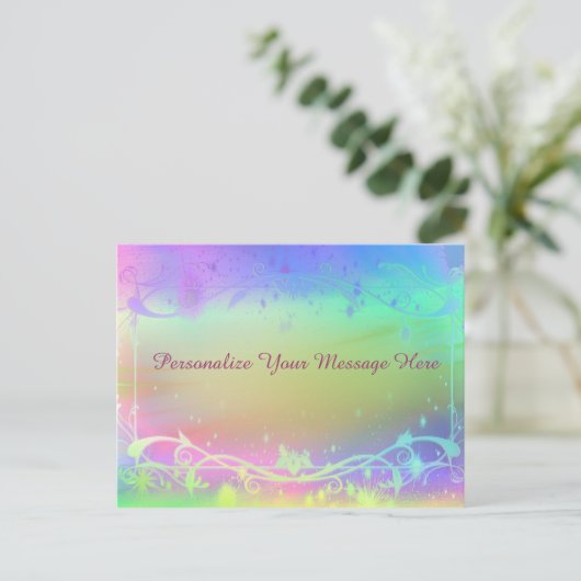 Pastel Regenboog Kleur Personaliseer Bericht, Cita Briefkaart (Staand voorkant)
