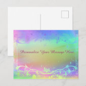Pastel Regenboog Kleur Personaliseer Bericht, Cita Briefkaart (Voorkant / Achterkant)