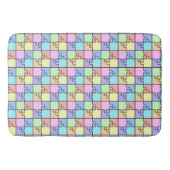Pastel Regenboog Kleur Puzzel Geometrisch Patroon Badmat (Voorkant)