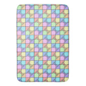 Pastel Regenboog Kleur Puzzel Geometrisch Patroon Badmat (Voorkant Verticaal)