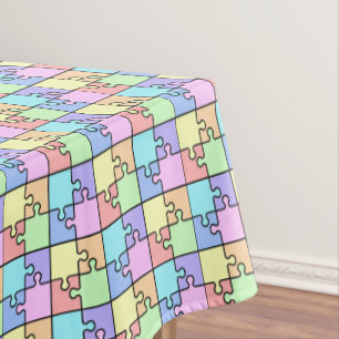 Pastel Regenboog Kleur Puzzel Geometrisch Patroon Tafelkleed