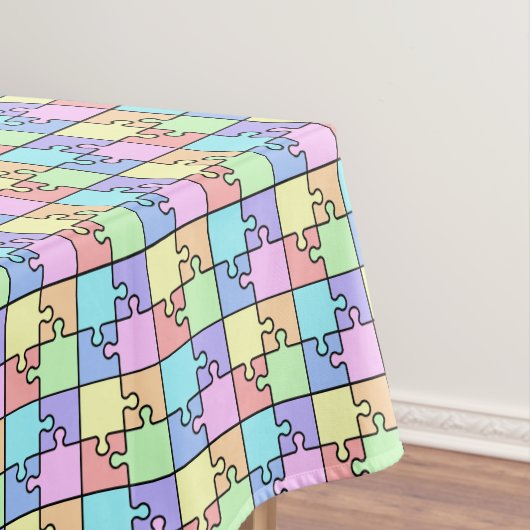 Pastel Regenboog Kleur Puzzel Geometrisch Patroon Tafelkleed (Voorbeeld)