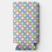 Pastel Regenboog Kleur Puzzel Geometrisch Seltzer Blikjeskoeler (Achterkant)