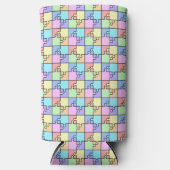 Pastel Regenboog Kleur Puzzel Geometrisch Seltzer Blikjeskoeler (Voorkant)
