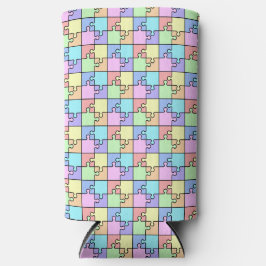Pastel Regenboog Kleur Puzzel Geometrisch Seltzer Blikjeskoeler