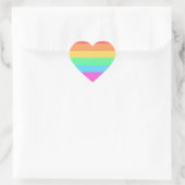 Pastel regenboog kleur strepen ontwerp hart sticker (Tas)