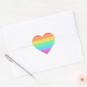 Pastel regenboog kleur strepen ontwerp hart sticker (Envelop)