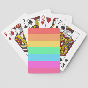 Pastel regenboog kleur strepen ontwerp pokerkaarten