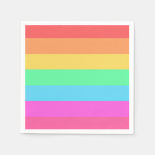 Pastel regenboog kleur strepen ontwerp servet