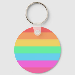 Pastel regenboog kleur strepen ontwerp sleutelhanger
