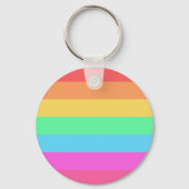 Pastel regenboog kleur strepen ontwerp sleutelhanger (Achterkant)