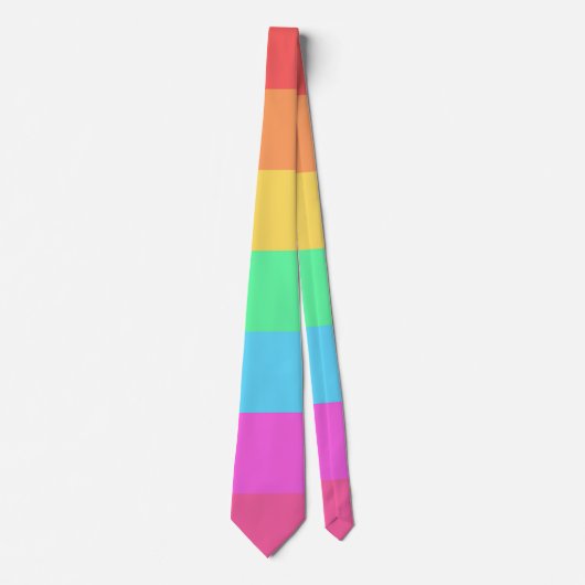 Pastel regenboog kleur strepen ontwerp stropdas (Voorkant)