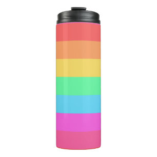 Pastel regenboog kleur strepen ontwerp thermosbeker