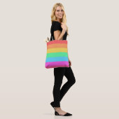 Pastel regenboog kleur strepen ontwerp tote bag (Op model)
