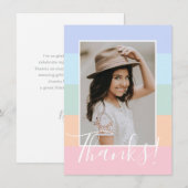 Pastel Regenboog Kleurblok Strepen Foto Bedankt (Voorkant / Achterkant)