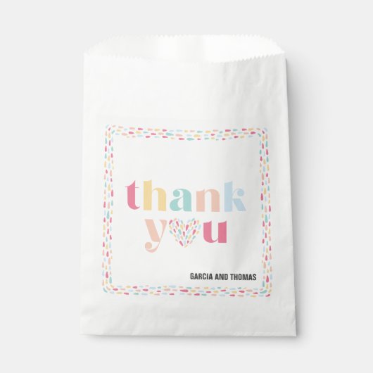 Pastel Regenboog Kleuren Baby shower Dank u Bedankzakje (Voorkant)