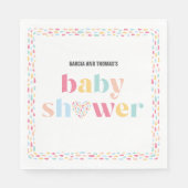 Pastel Regenboog Kleuren Baby shower Gepersonalise Servet (Voorkant)