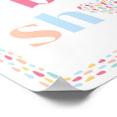 Pastel Regenboog Kleuren Baby shower Welkomstbord Poster (Hoek)