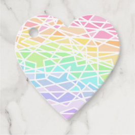 Pastel Regenboog Kleuren Geometrische Hart Favor T Bedankjes Labels