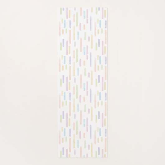 Pastel regenboog kleuren inktronde lijnen patroon yogamat (Achterkant)